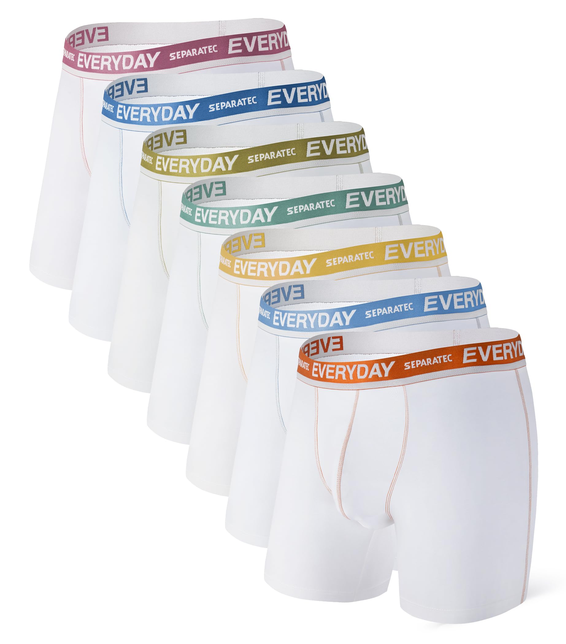 SeparatecCotton Dual Pouch Men's Underwear Comfortable Soft Breathable Everyday Boxer Briefs for men 7 Pack