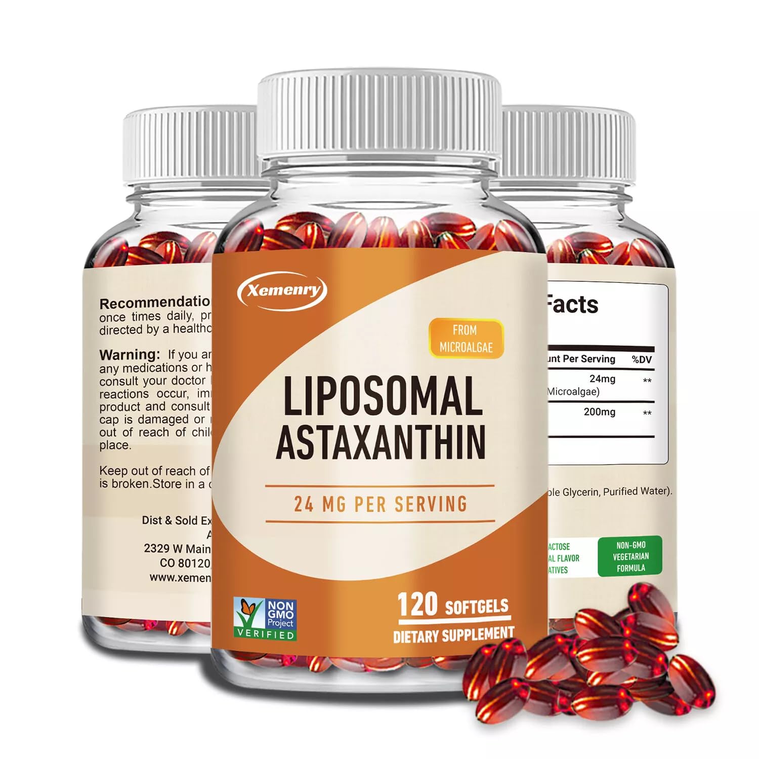 Astaxanthine liposomale 224 mg - Antioxydant, santé des yeux, de la peau, du cerveau et du cœur