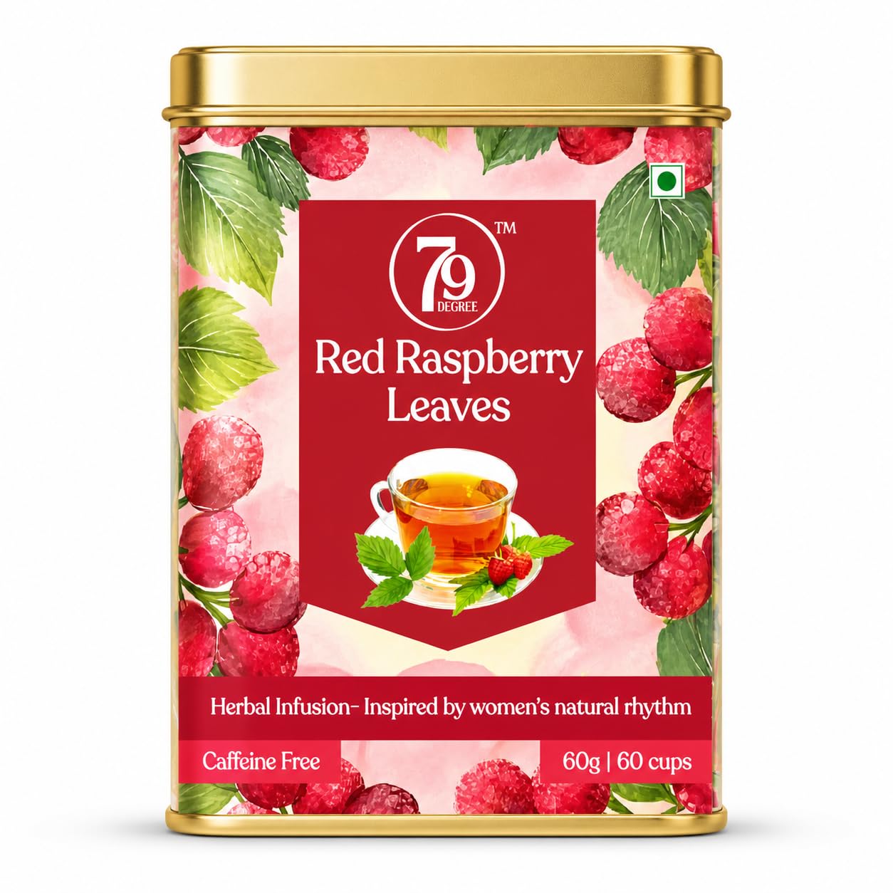 79 Degree Red Raspberry Leaf Tea I Women's Health - PCOS, Pregnancy, Fertility, Hormonal Imbalance I Natural & Whole Leaf in Premium Tinbox I 60 Gm Vacuum Pouch - 60 Tea I Himalayan Herb-image-42