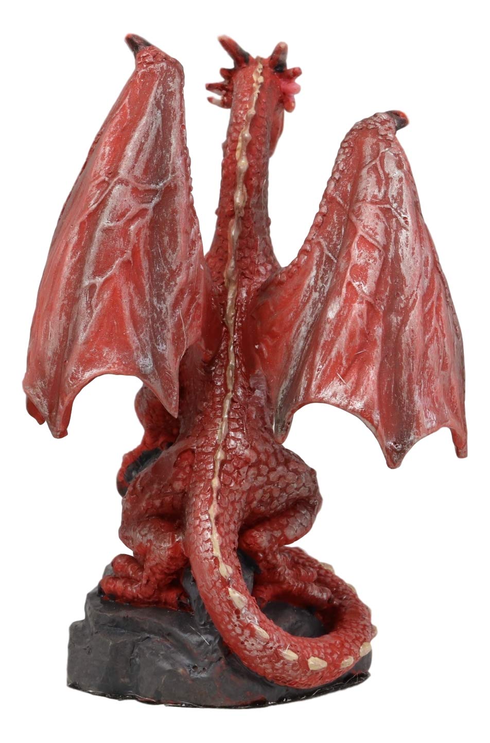 Ebros Figurine de collection en forme de dragon de lave rouge grimpant sur une roche volcanique 10,8 cm de haut
