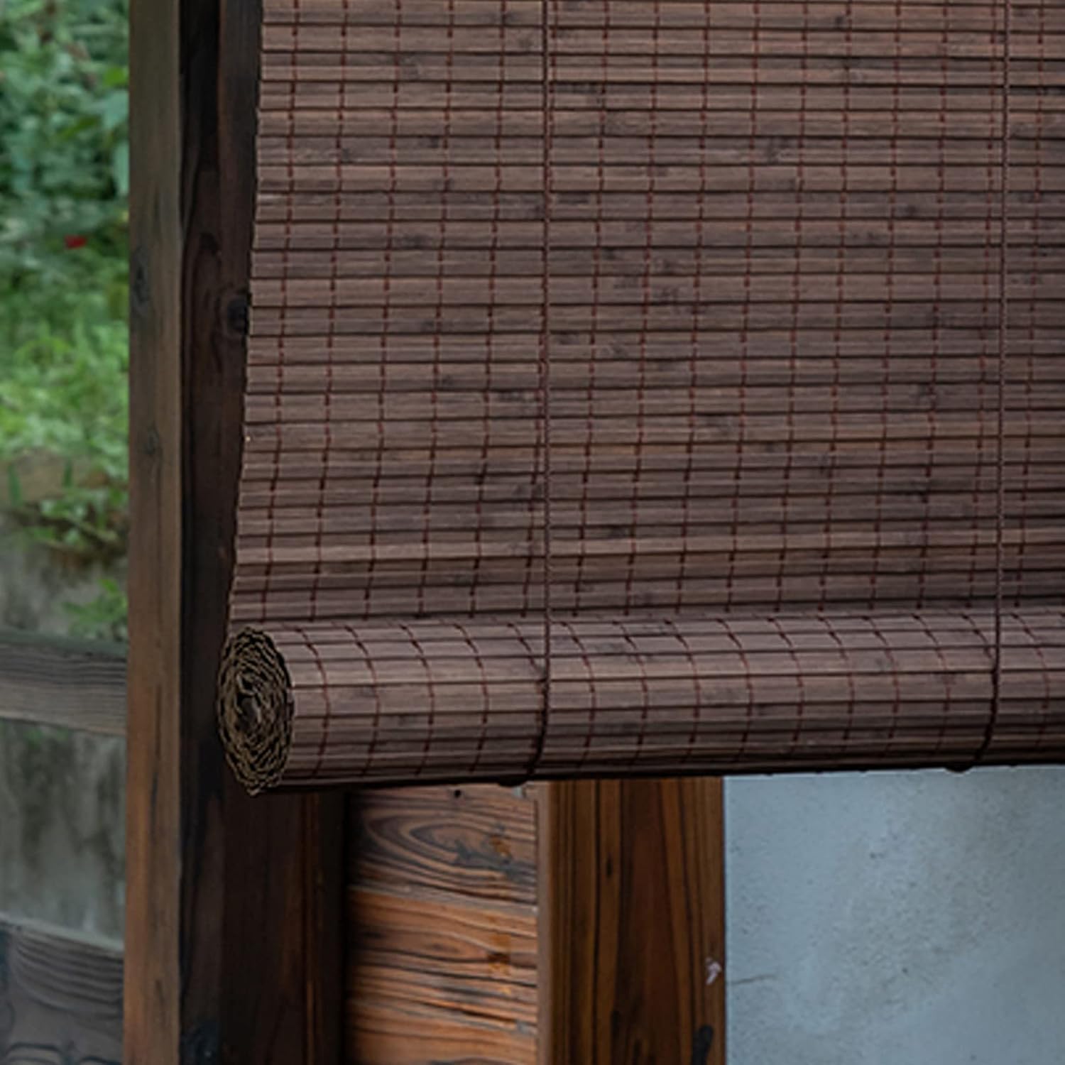 Roller Blind Brown Bamboo, Bamboo Roman Window Blinds Sun Shades,50-140Cm Wide,Home Sunshade Light Filtering 90% Vertical Lift Decoration,Louver Curtain For Outdoor Indoor,Custom (120X180cm/47X71in)