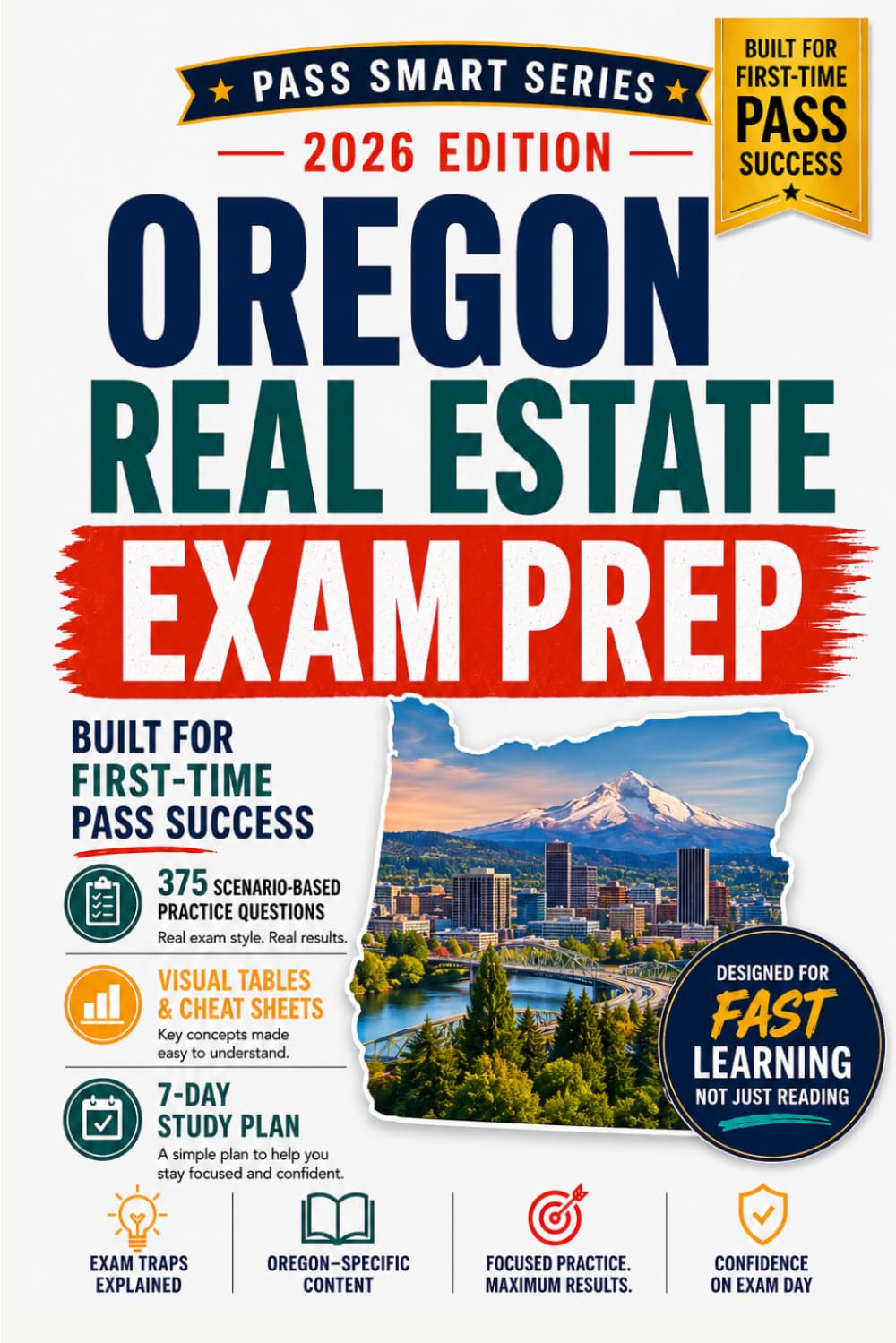 Oregon Real Estate Exam Prep 2026: 2026 Broker License Study Guide with Oregon-Specific Practice Questions, PSI Exam Review, OREA Rules, State Law, Math, and Final Readiness Test (Pass Smart Series)