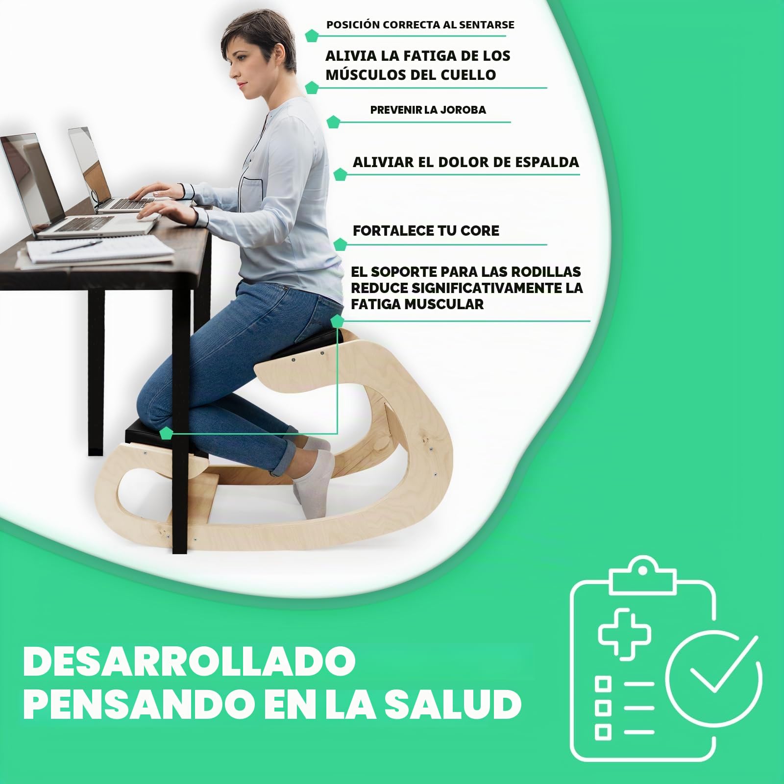 Silla ergonómica para rodillas y mecedora: mejora tu postura en casa y en la oficina