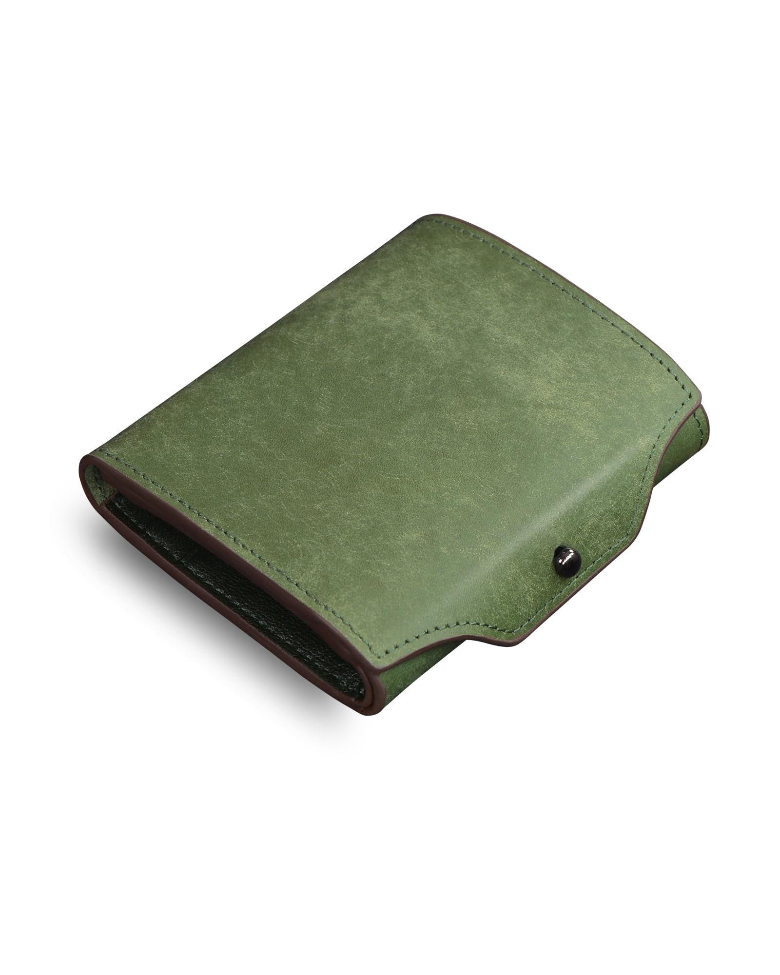 ObiOri Pueblo Leather Trifold Wallet Green Box Coin Purse Made in Japan