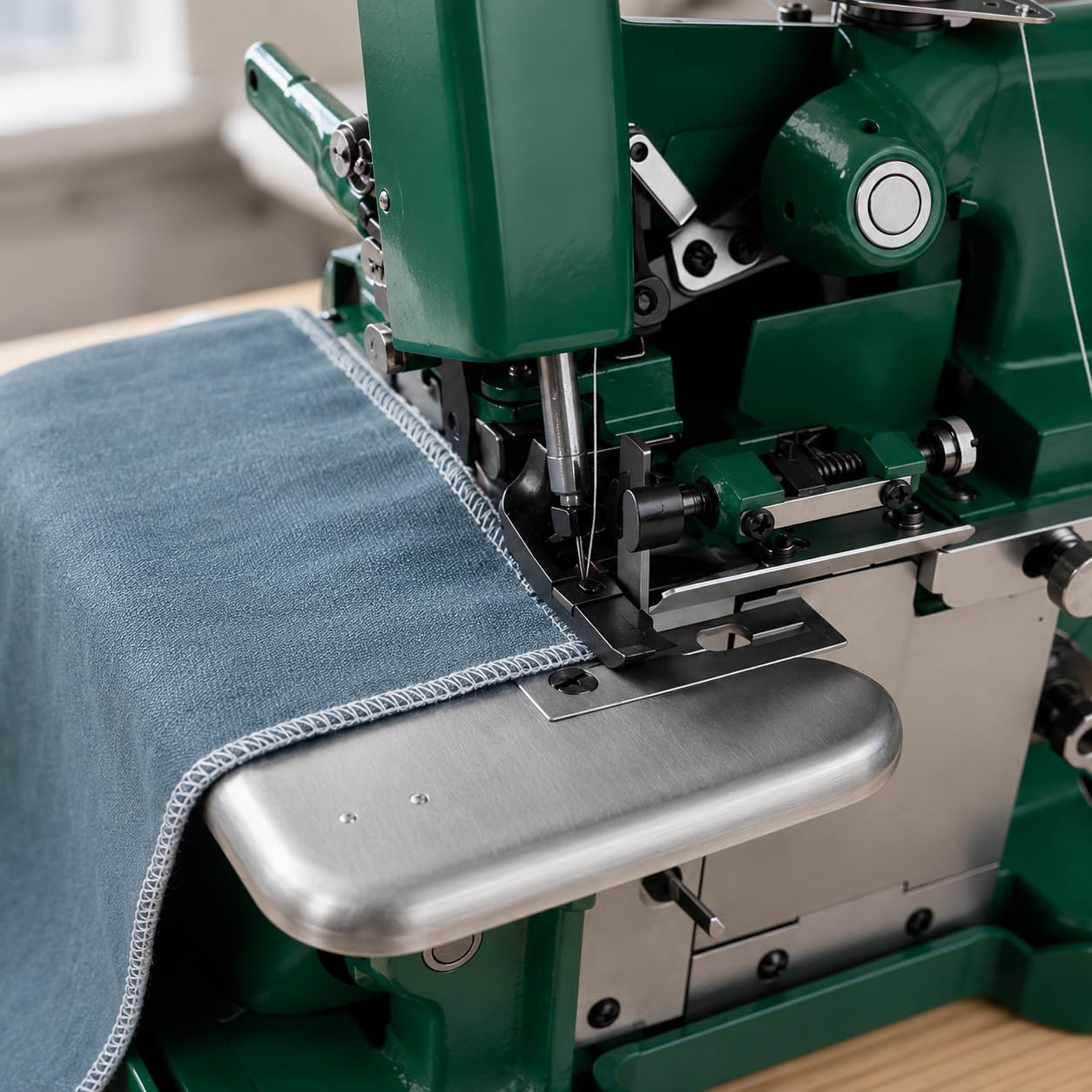 435D Przemysłowa maszyna do szycia owerloków, 3-4 nici Heavy Duty Overlocker z regulowaną długością ściegu, metalowa rama i akcesoria