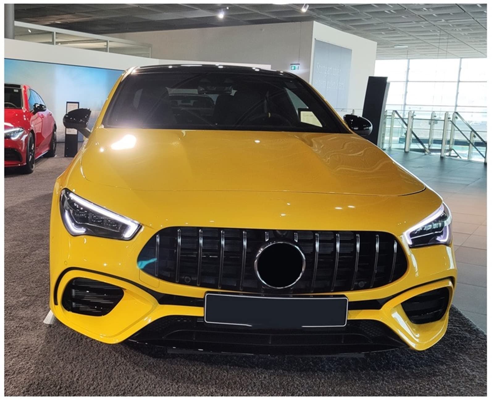 CHEVVY Griglia Anteriore Nero Auto Paraurti Superiore Cofano Maglia Griglie per Benz Classe CLA W118 2019.7-2022 CLA45 CLA63 AMG CLA250 CLA35 GT Accessori