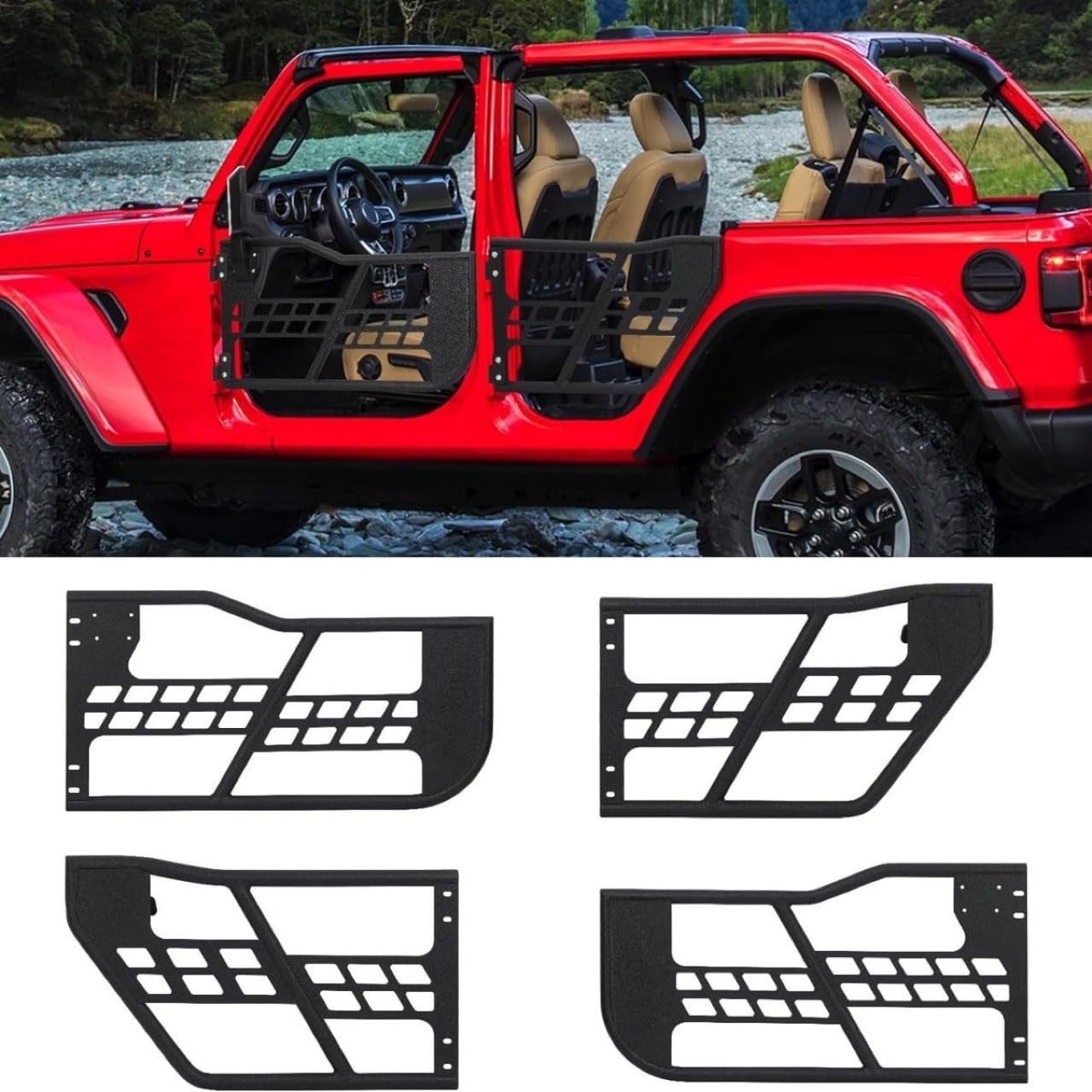 JEEP JK ラングラー 2ドア4ドア スチール W1200mm H340mm Amazon | ジープ ラングラー JK JL JT 対応 チューブドア スチール製