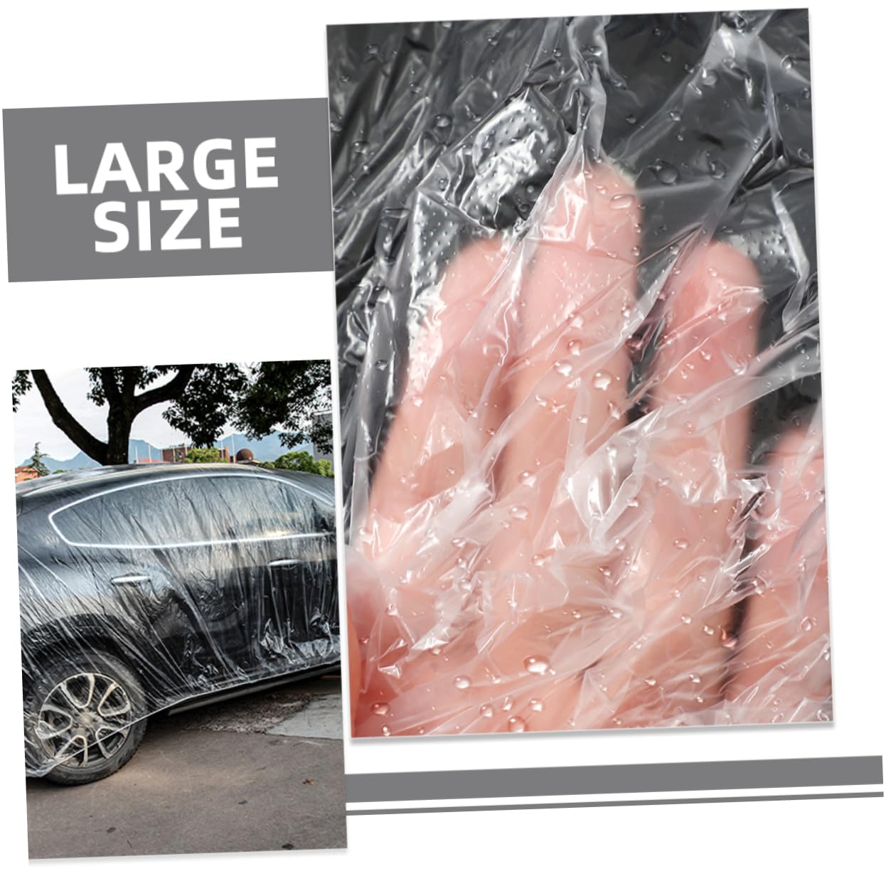 PartyKindom Car Body Cover Vehicle Rain Cover Fit Outdoor Protector for Weather Conditions for Garage and Camping Use — view 3