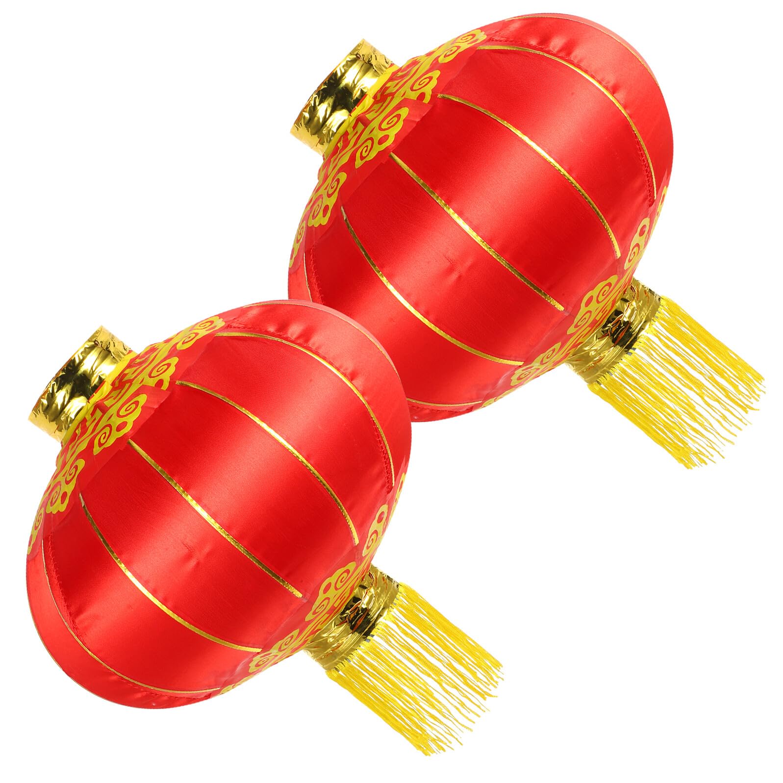 Linterna Tradicional China Roja 2piezas para Decoración Festiva de Puerta y Jardín de Tela Satinada para Exterior y Año