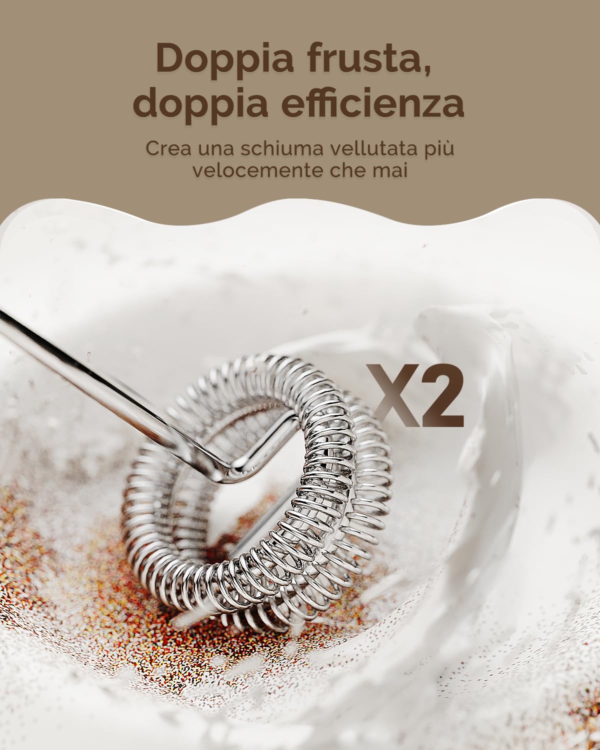 Maestri House Montalatte ricaricabile, portatile, elettrico, in acciaio inox, impermeabile, staccabile, frusta per bevande, mini frullatore per matcha, latte, cappuccino, LunaFro Mini