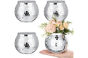 4 Pcs Disco Ball Flower Vase with Glamorous Design