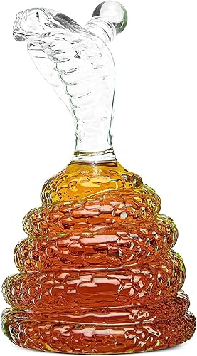 Miniatura 1 de Decantador de whisky y vino de serpiente King Cobra Snakes Decantadores de licor – Año de la serpiente 2025 Año Nuevo chino – 16.9 fl oz –