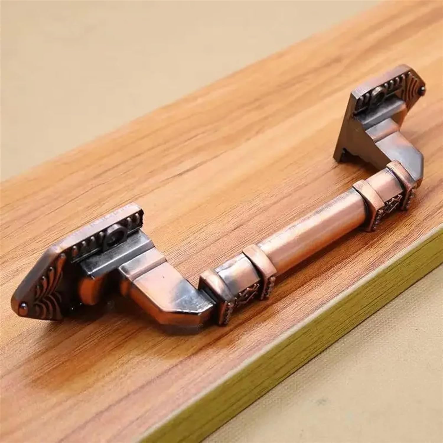 Long Retro Bronze Handle Pulls Chinese Style Furniture Kitchen Drawer Handles Cupboard Wardrobe Handles Furniture Hardware 1Pcs (Color : Bronze 128mm)