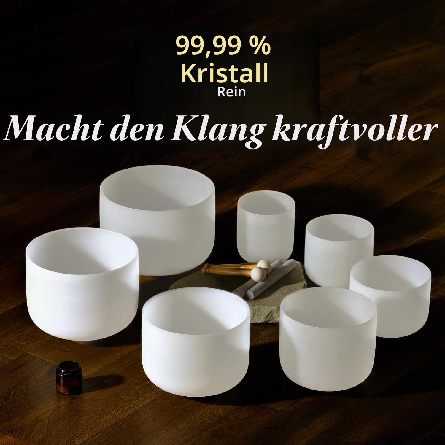 CVNC 432HZ 6-12 Zoll Satz von 7 PCS Frosted Chakra Quarz Kristall Singen Schüsseln für Klang Heilung mit 2 PCS Reise Tragetasche