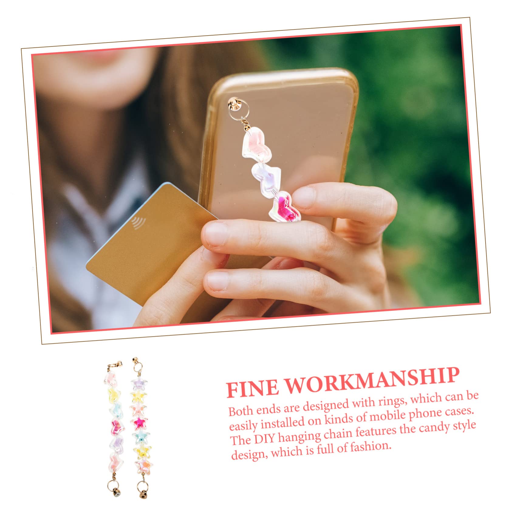 jojofuny 10piezas Cadenas Para Fundas De Teléfono Forma De y Accesorios Para Decoración De Móviles Cadenas Colgantes