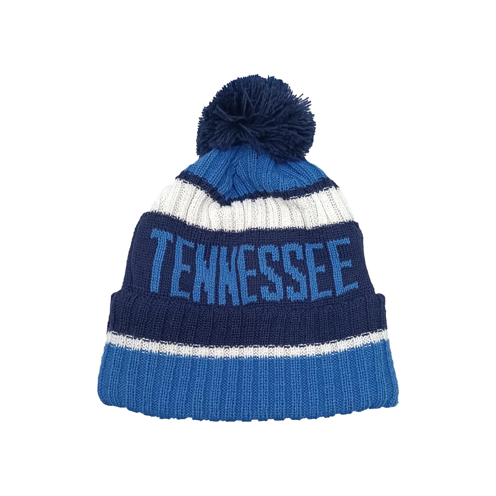 City Beanie Knit Hat Winter Knit with Pom Beanie Cuffed Cap Sport Fans Gift for Men Women