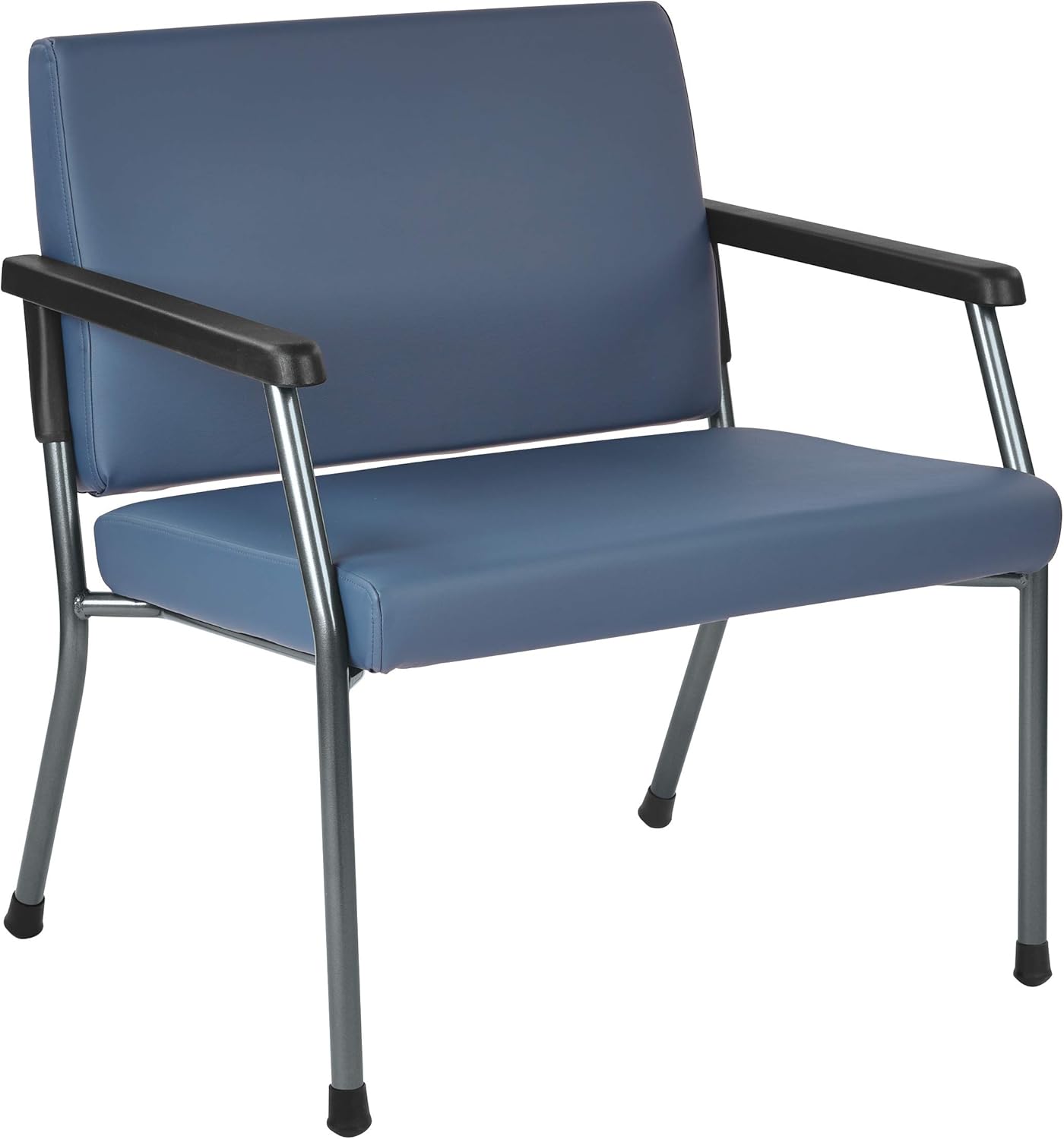 Office Star Products Bariatric Big and Tall Medical Office Chair with Oversized 29 Inch Wide Seat and Sturdy Metal Frame with Back Reinforcement, 500 Pound Limit, Dillon Blue Faux Leather Fabric