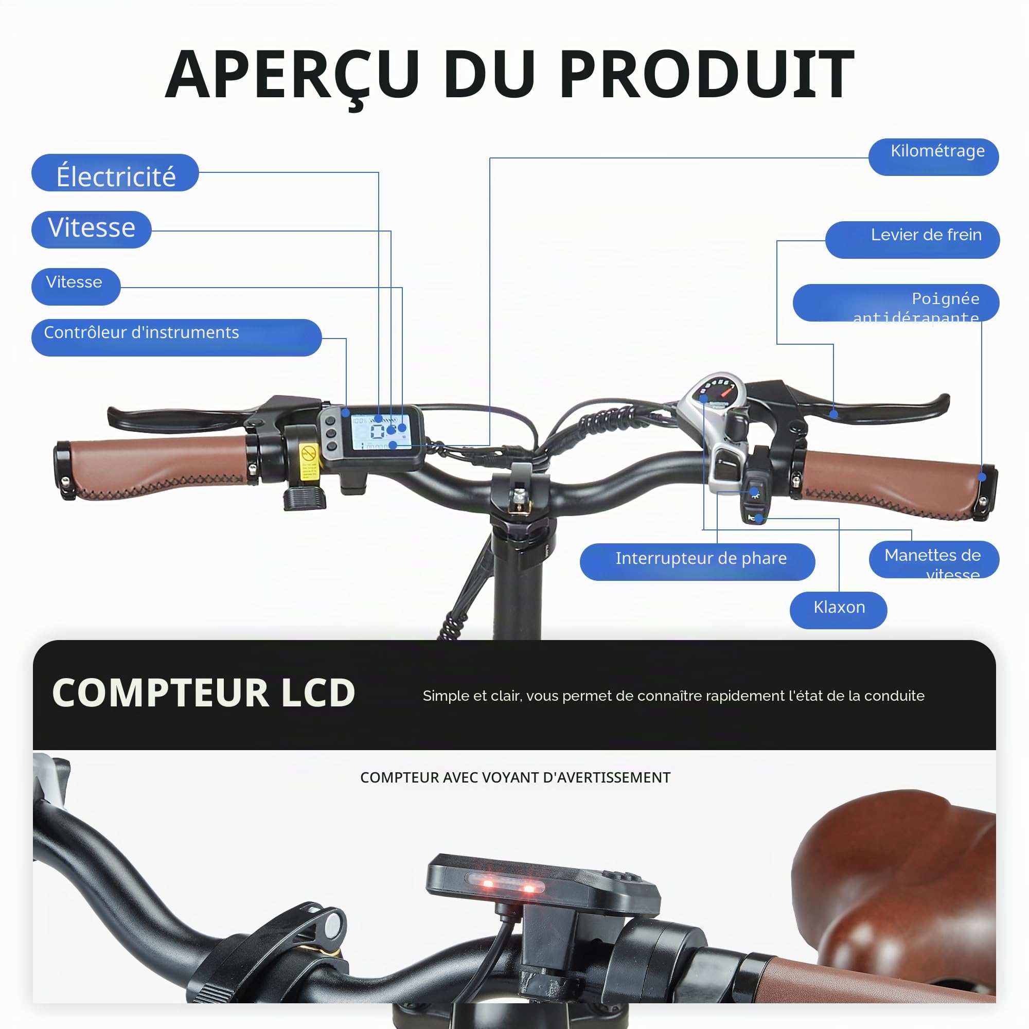 Vélo électrique Femme Homme Pliable 20" Fat Bike Electrique Ebike A20 avec 48V20Ah Batterie Amovible, Dérailleur 7 Vitesses,VTT Électrique