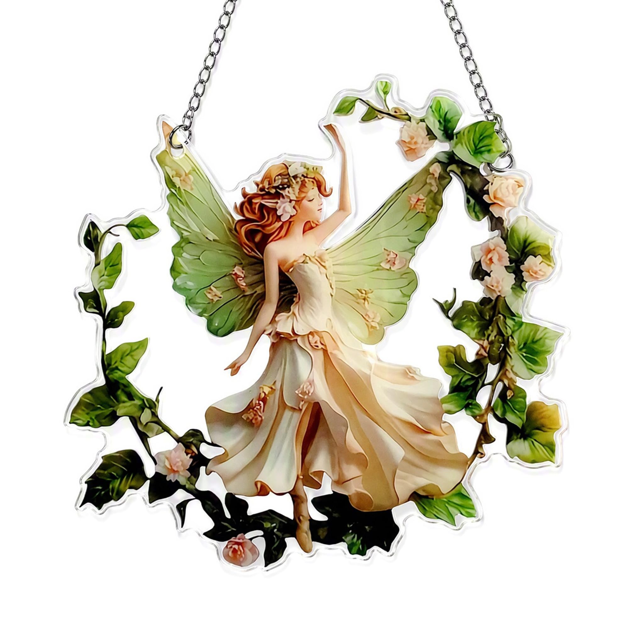 Acrylic Fairy Suncatcher, Fairies for Fairy Gardens Hanging Decoration