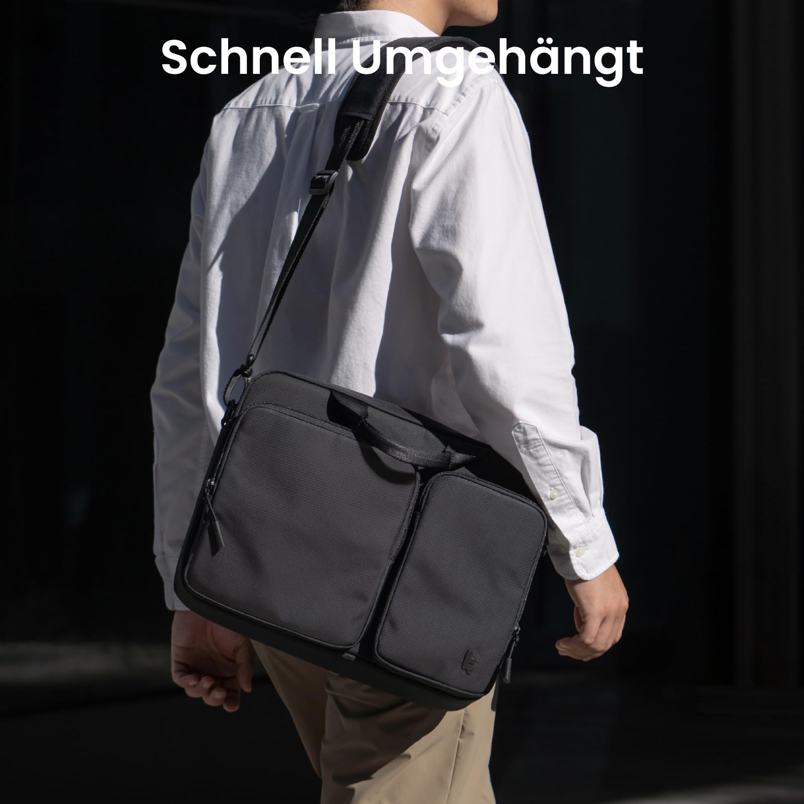 tomtoc Laptoptasche Passt Bis Zu 15 15,6 16 Zoll Laptop Wasserabweisend Tasche für MacBook Pro M5 Pro/Max (2026), Aktentasche Herren für Business Tägliches Pendeln, Platz für Dokumente und Ladegerät