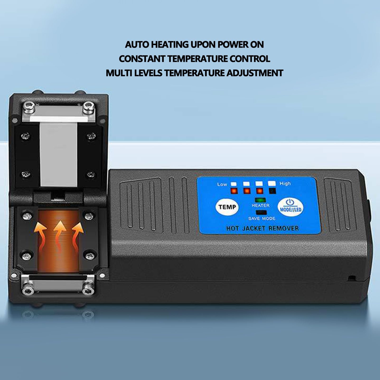Décapant de Fibre Chauffant, Rechargeable à 48 Cœurs pour Fibre Nue | 8 Réglages de Température jusqu'à 150 °C, Batterie 3 500 MAh, Outil de Dénudage Thermique, Convient aux Rubans et Fibres