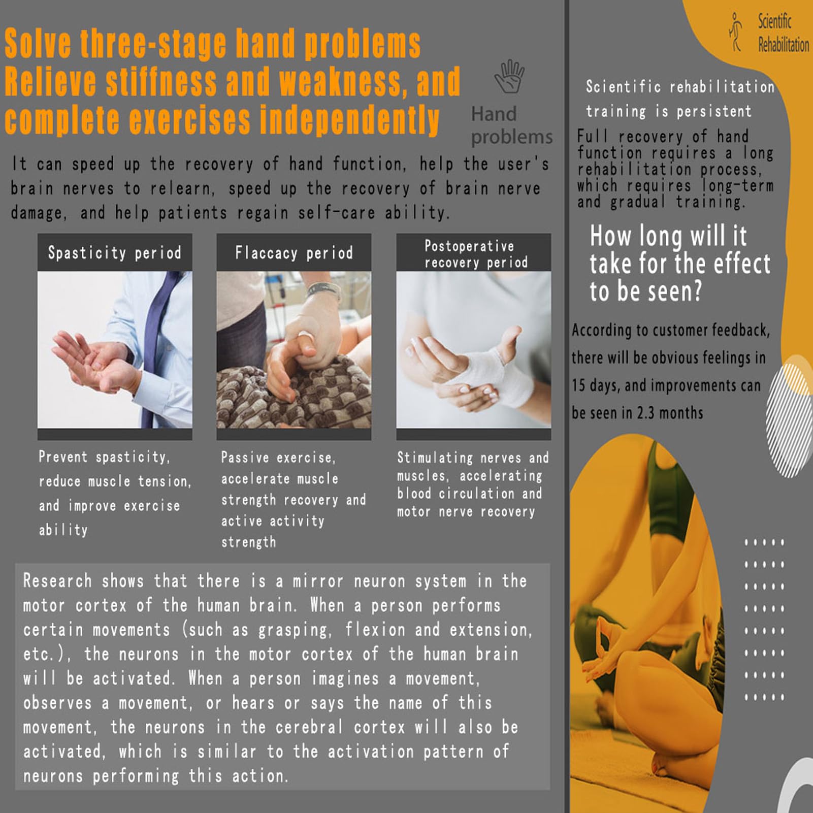 Guantes RobóTicos de Rehabilitación de Mano,Entrenador para Ictus y Hemiplejia, Equipo de Fisioterapia para Recuperación Postquirúrgica y Entrenamiento de Mano A Right L