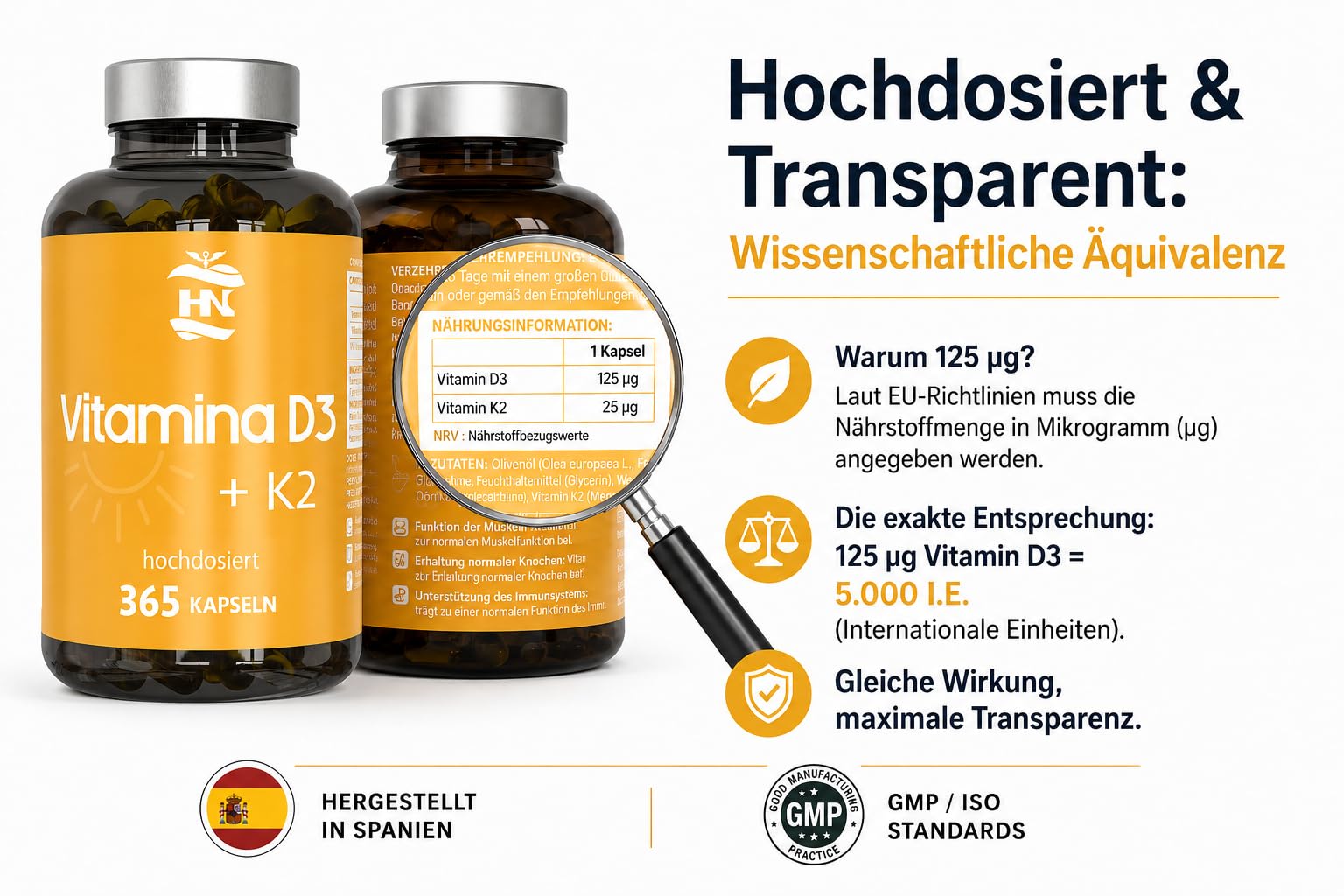 Vitamin D. (5000 IE) 365 Kapseln Vitamin D3 + K2 Hochdosiert Unterstützt Immun Und Knochenfunktion Hohe Konzentration Antioxidantien Antifettiga Weichkapseln Premium