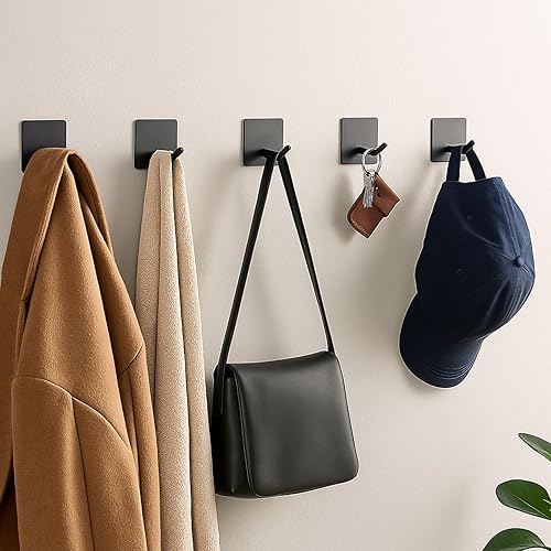 Miniatura 7 de Paquete de 30 ganchos adhesivos para toallas, ganchos de pared de acero inoxidable resistentes para baño, cocina, ducha, sin taladros, a prueba de