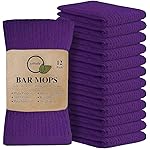 Softolle Bar Mop Towels, Pack of 12-16x19 Inches - 100% Cotton Super Absorbent Towels, Multi-Purpose for Home and Bar Cleaning (Purple)