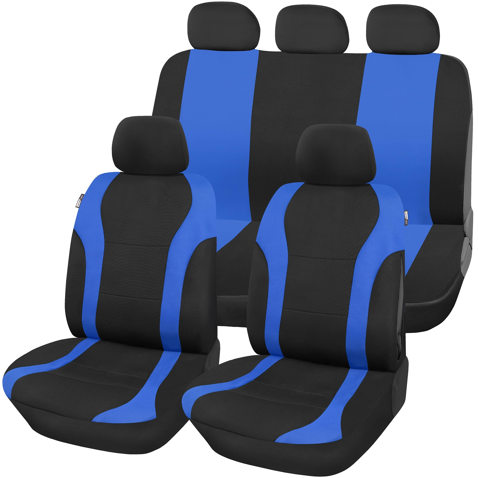 Upgrade4cars Coprisedili Auto universale nero blu | set Coprisedile universali per anteriori e posteriori