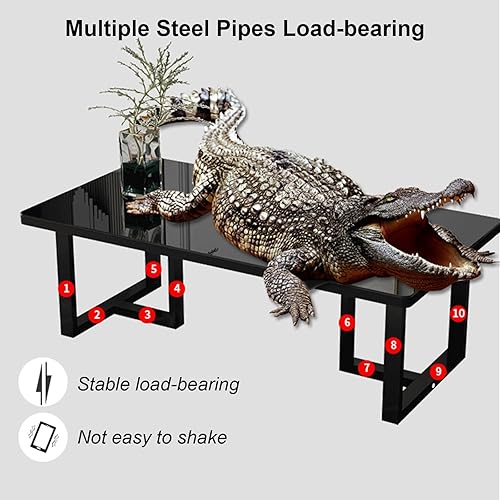 Miniatura 7 de Mesa auxiliar rectangular de mármol sintético, escritorio de vidrio templado y patas de metal, moderna mesa de té, mesa de té para sala de estar,