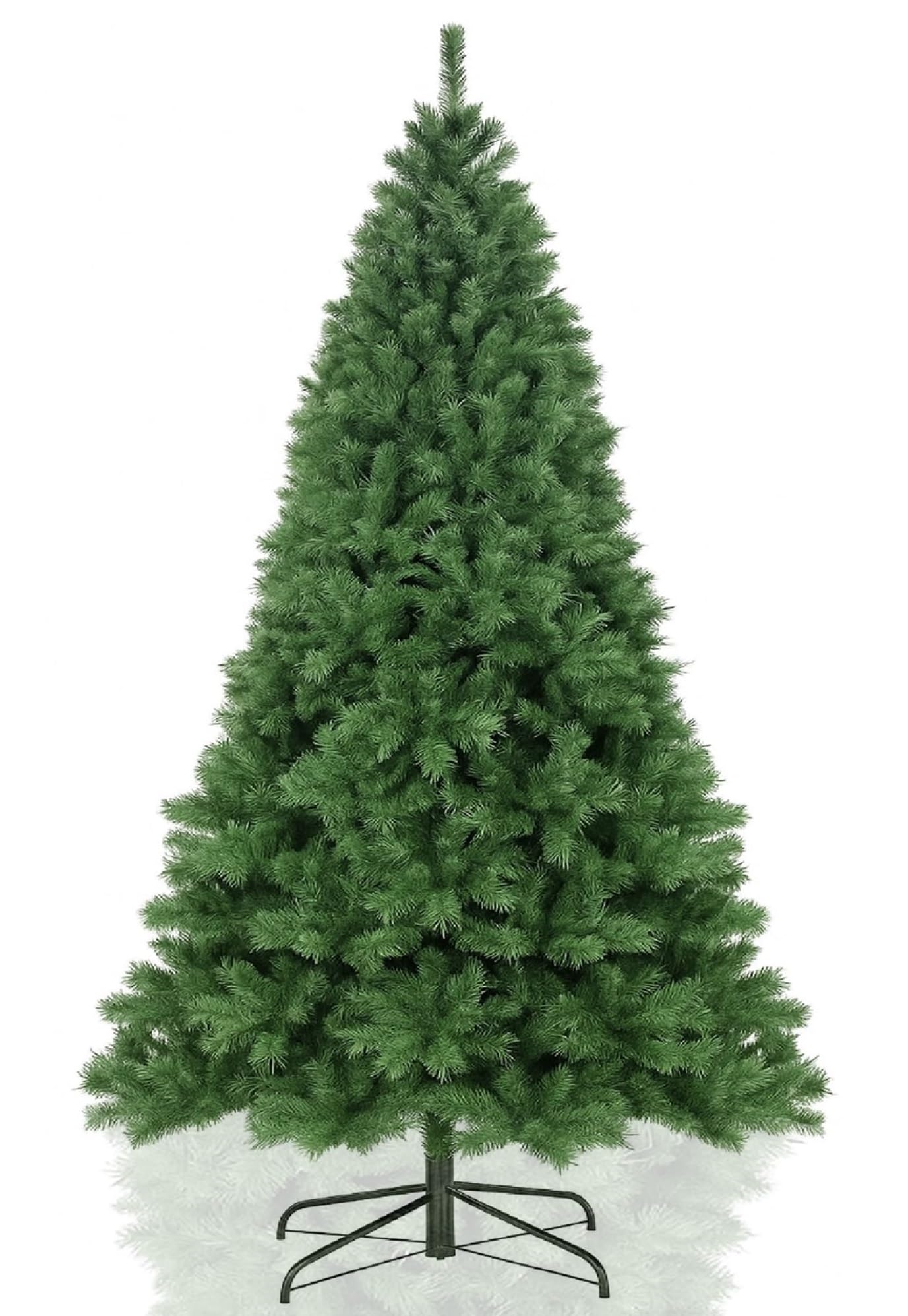 Wadan 7ft Green Artificial Christmas Tree – Realistic PVC Pine Xmas Tree with 1200 Tips Solid Metal Stand, Easy Assembly, Indoor & Outdoor Holiday Decoration
