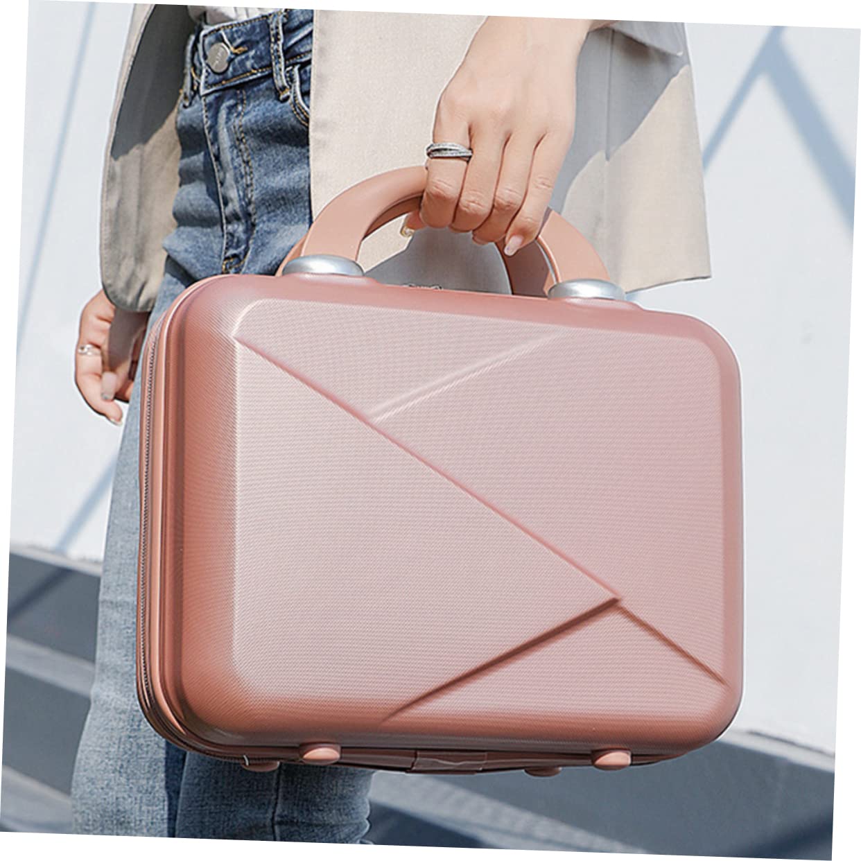 Kosmetikkoffer Tragbar für Frauen Reisekoffer Make-up-Halter Aufbewahrungsbox aus Hochwertigem Material