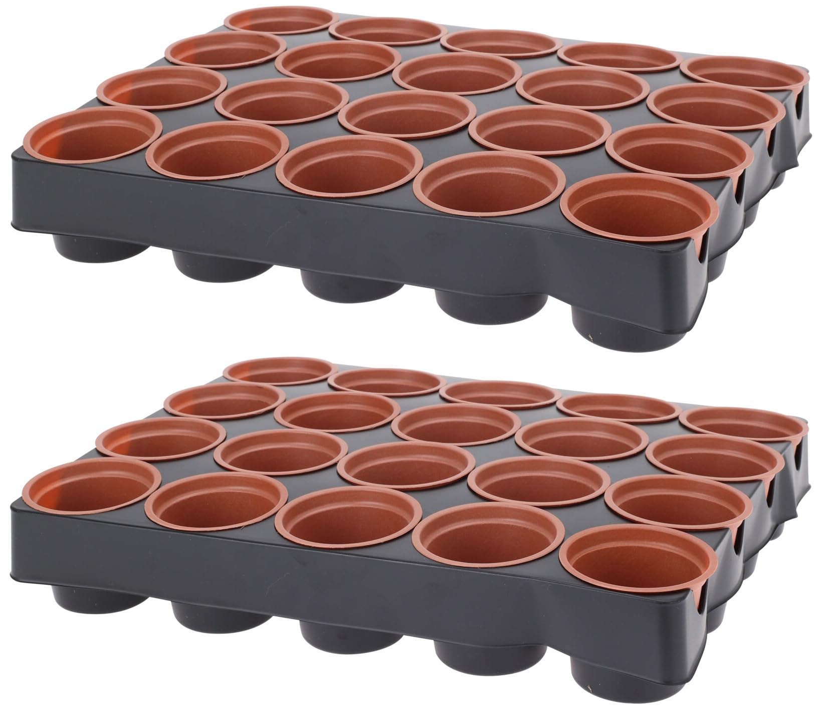 Muddy Hands Pack of 2 - Professional Shuttle Tray with 20 x 6.5cm Pots - Perfect for Garden Greenhouse Plant Seed Seedling Cuttings Growing Germination