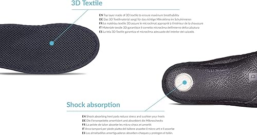 Miniatura 4 de Super Active Pro, plantillas de zapatos de trabajo, zapatos de seguridad, con control de olores de carbón activado y soporte de arco ortopédico, por