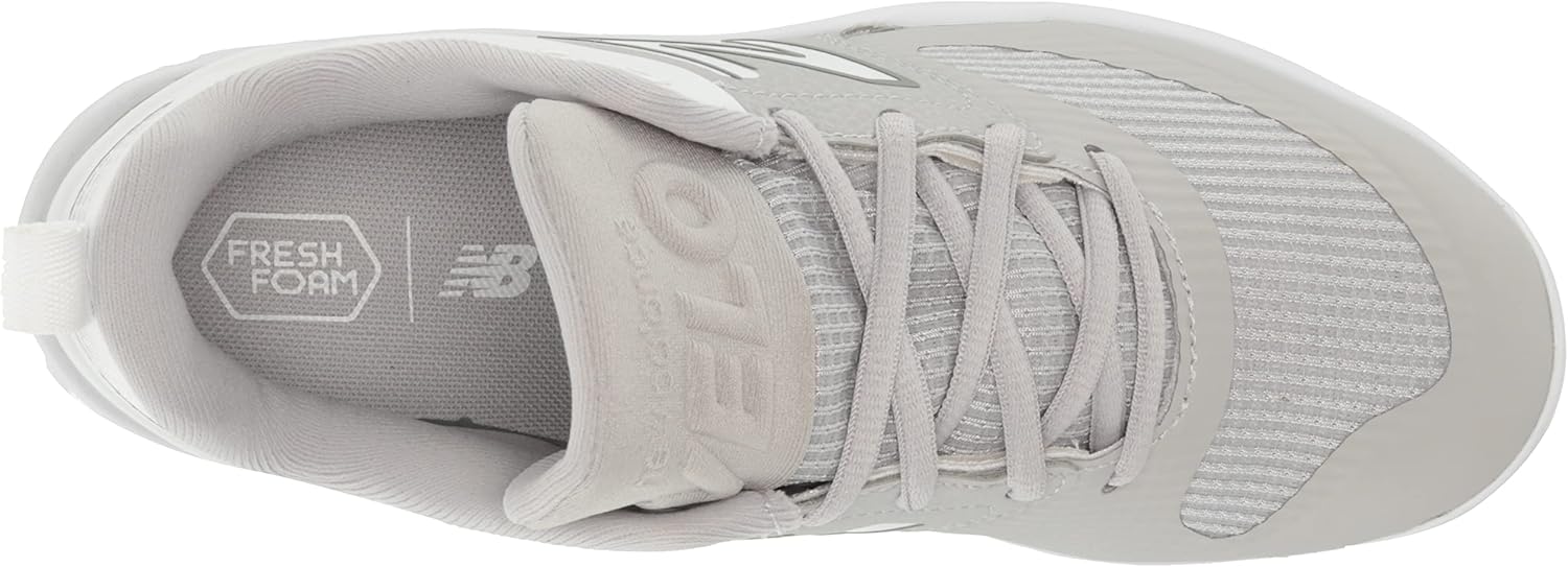 Miniatura 5 de New Balance Fresh Foam Velo V3 - Zapatos de sóftbol moldeados para mujer, GrisBlanco