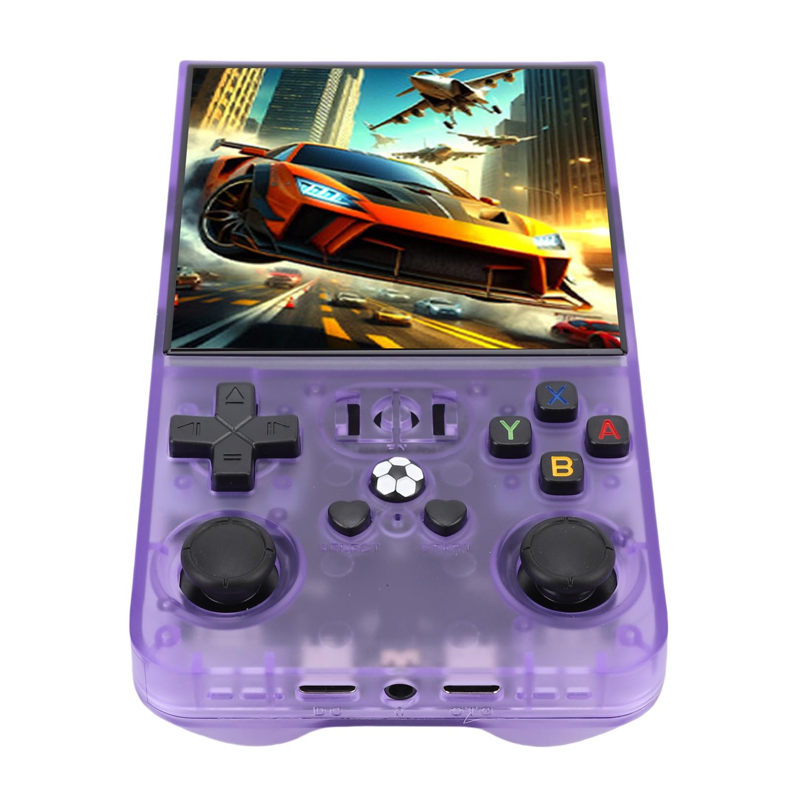 Naroote Consola de Juegos Portátil Retro, Reproductor de Juegos Portátil de Alta Definición de 4 Pulgadas para Viajes y Uso Doméstico, ABS Duradero (púrpura Transparente)
