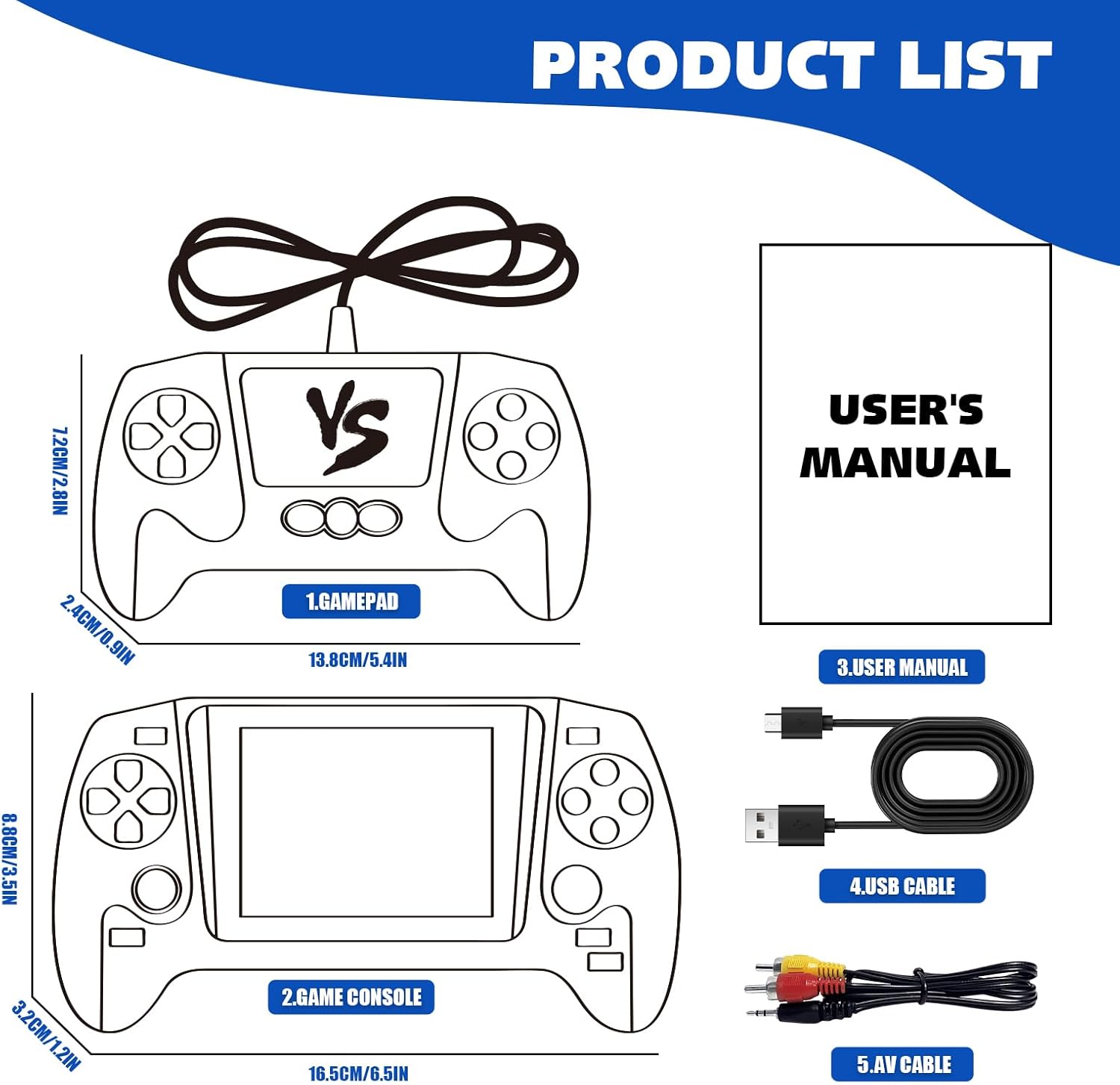 Handheld Game Console – Retro Portable Gaming System with 500 Built-in Classic Games, 3.5" LCD Screen, Rechargeable Battery, TV Output, and External Gamepad for 2-Player Fun, for Kids & Adults Q21 image 7 of 7 B0FDH6RCJ2