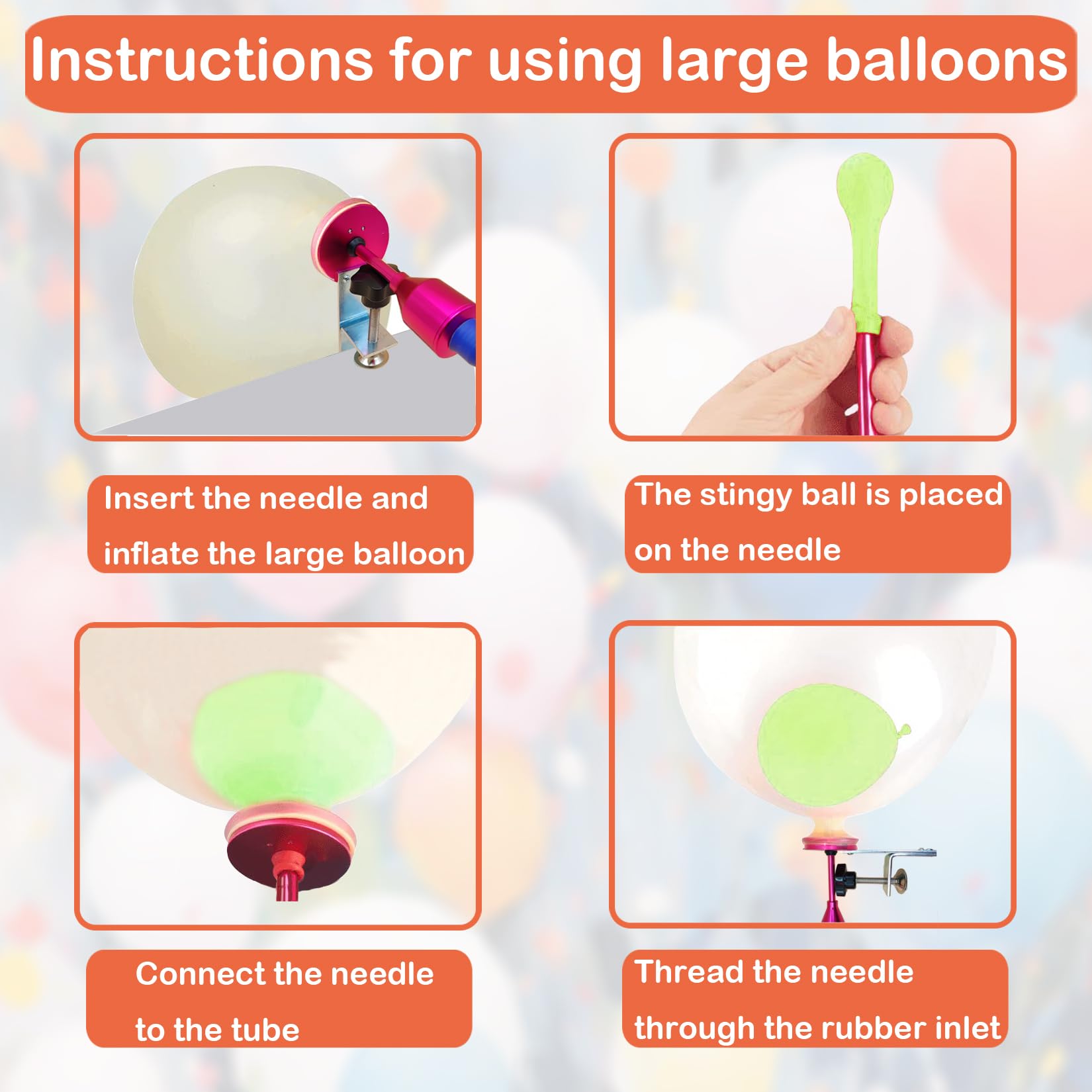 Macchina per Inserire Palloncini, Riempimento Rapido: 10 p/min | Strumento per Riempire Palloncini con Elio e Aria per Feste, Compleanni, Matrimoni, Set Creare Palloncino Dentro Palloncino