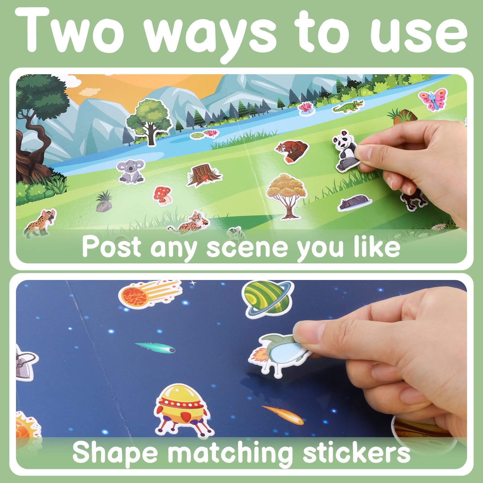 GSrenyu 6 Pack Reusable Sticker Book for Kids 3D Puffy Stickers for Kids Educational Sensory Learning Travel Toy Ideal Present for Boys Girls - Image 4
