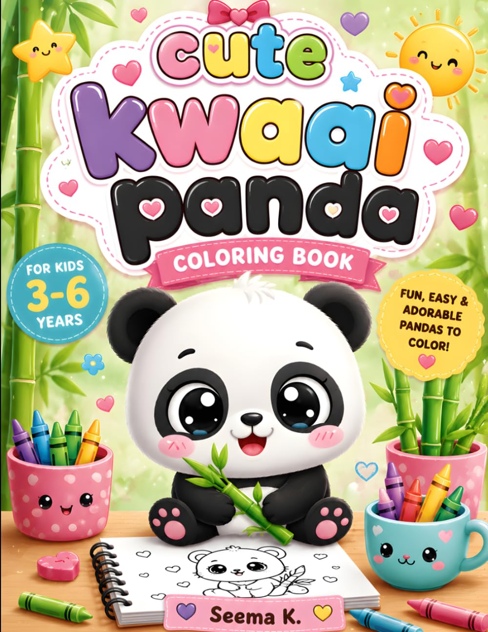 Cute Kawaii Panda Coloring Book: Adorable Panda Coloring Pages for Kids Ages 3-6 | Fun, Easy, and Simple Designs for Toddlers and Preschoolers