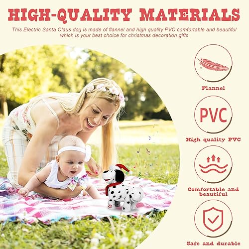 Miniatura 4 de Juguete para perros Twerking  Decoraciones navideñas cantando y bailando, cachorro de peluche con traje de Papá Noel, suave y lindo animal de