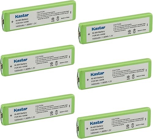 Miniatura 5 de Kastar Paquete de 2 baterías de repuesto 75F6 1.2V Ni-MH para ST-CT790, RQ-SX75, RP-BP105, RX-SA79, IR14M, SL-CT830, SL-CT820, SL-CT810, SL-CT700,