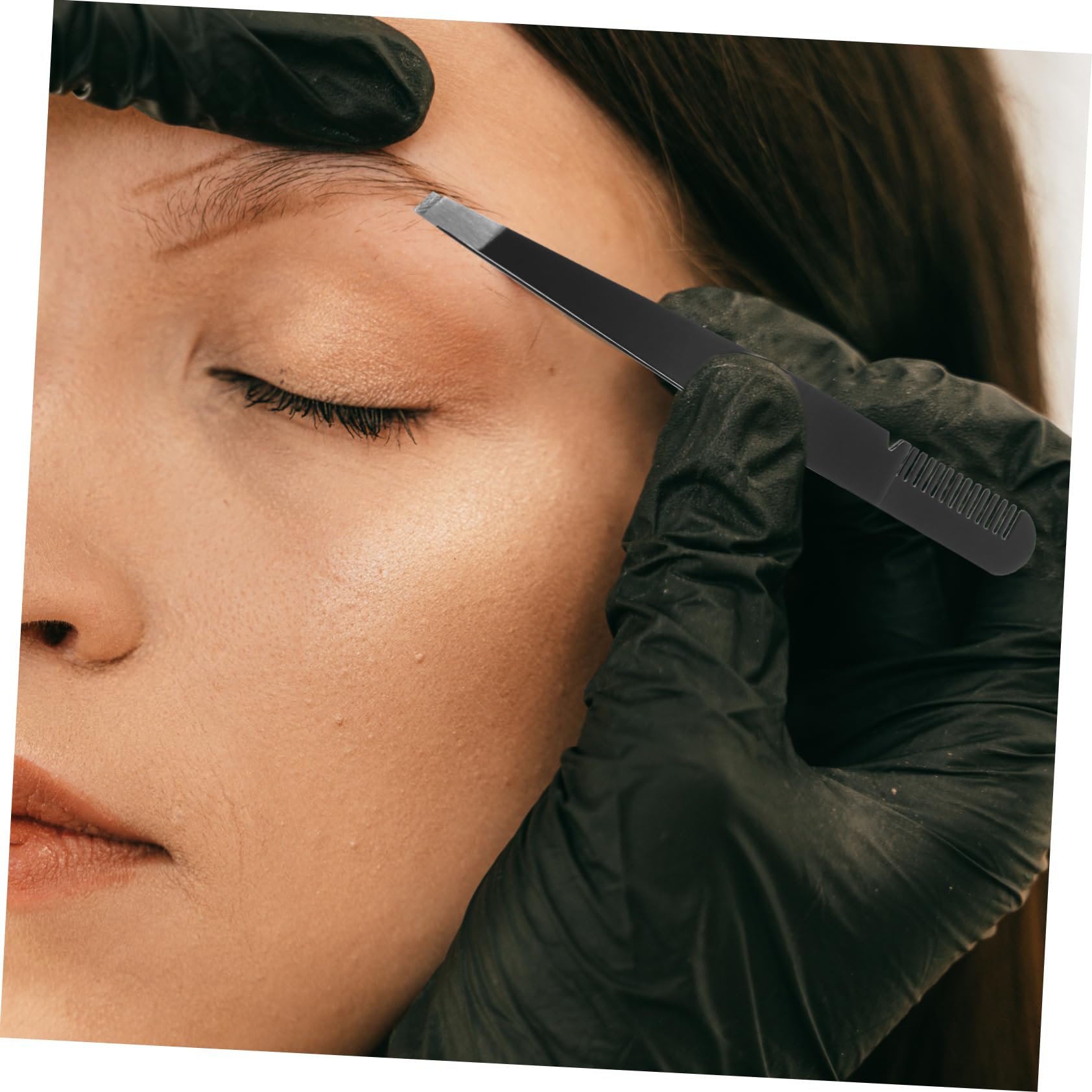 FRCOLOR 3pcs Stainless Steel Eyebrow Clamps Tweezer Comb Ergonomic Makeup Tools for Women Durable Safe Eyebrow Grooming Mixed Color