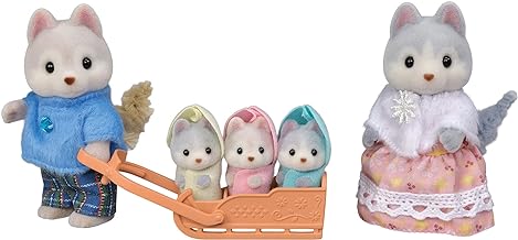 Calico Critters Husky Family - Set of 5 Collectible Doll Figures for Ages 3+