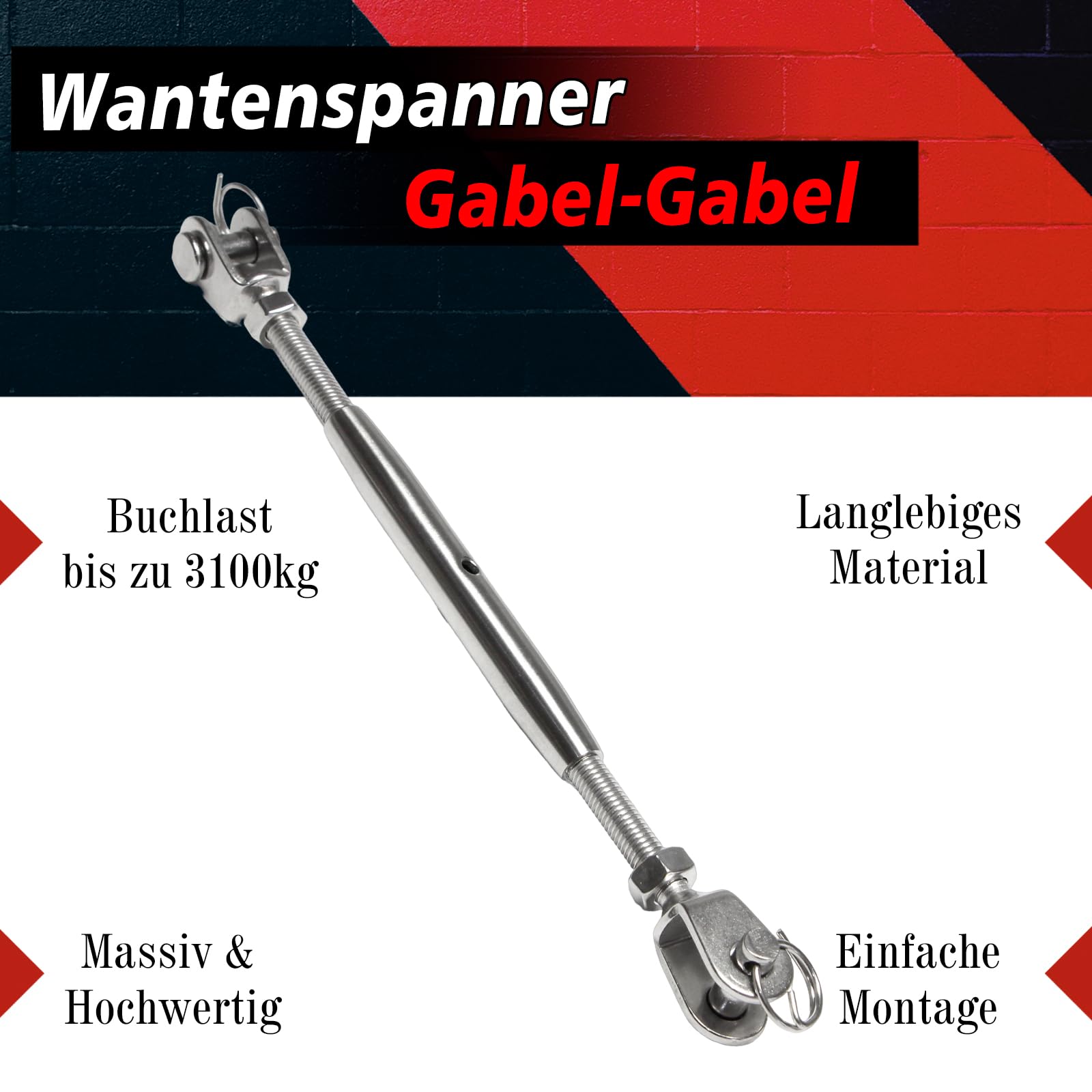 OPIOL QUALITY® Spannschloss Auge - Haken M4 Aus Edelstahl A4 V4A (1