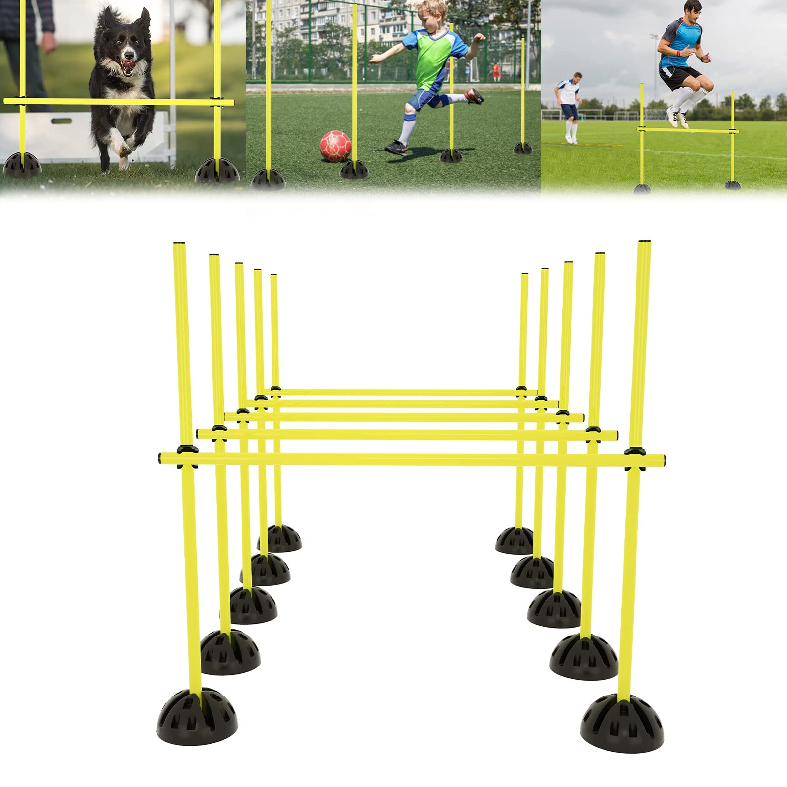 Kit De Haies De Saut JNGLGO – 15 Barres PVC, 10 Pieds ABS, Clips De Connexion, Bases Remplissables D'eau, Pour Agility Et Coordination