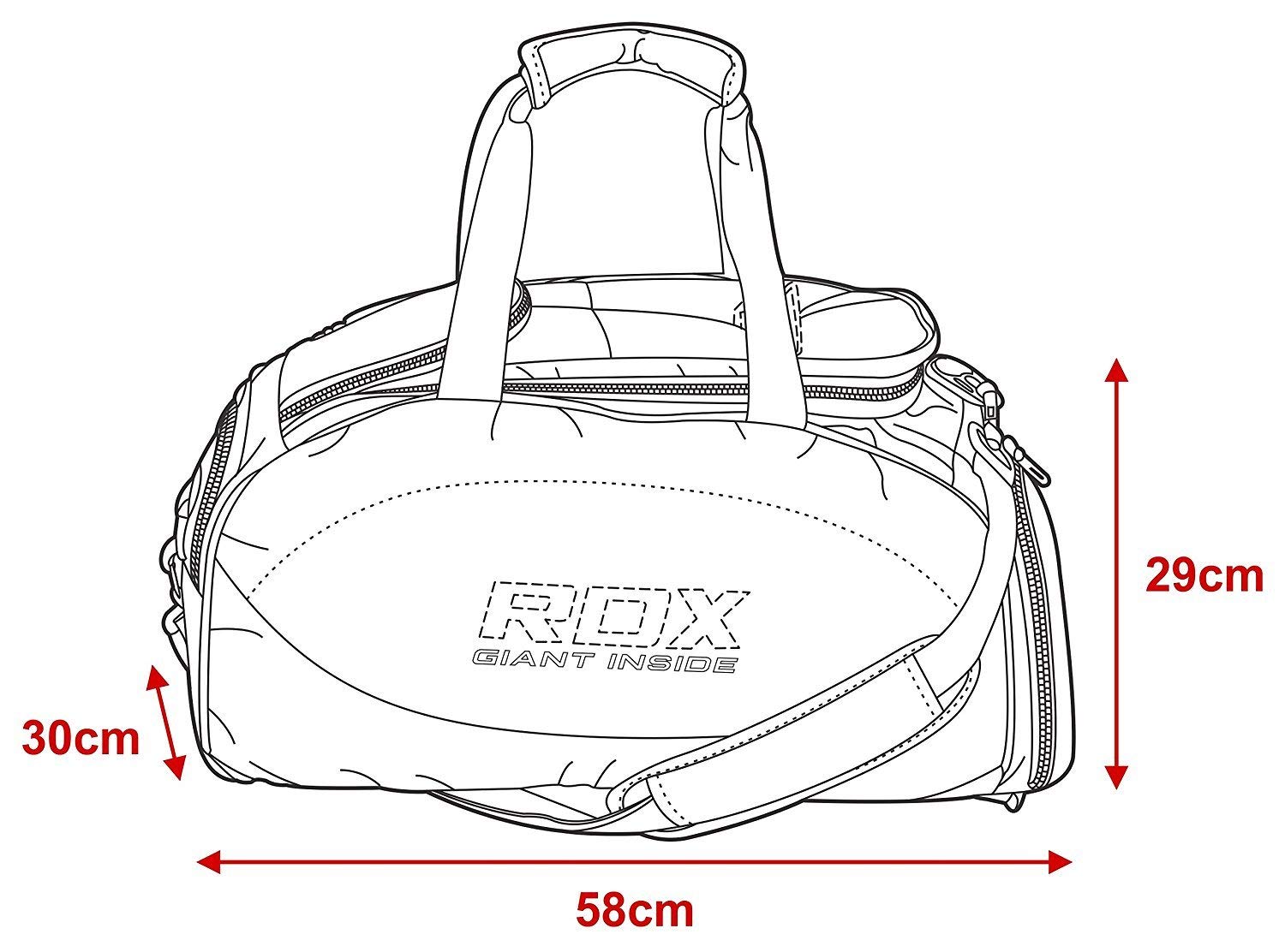 RDX Sporttasche mit Fach für Schuhe Gym Backpack Boxen Gymnastik Ausrüstung Rucksack Umhängetasche Trekking Outdoor Damen und Herren Handtasche für Reise, rot / schwarz