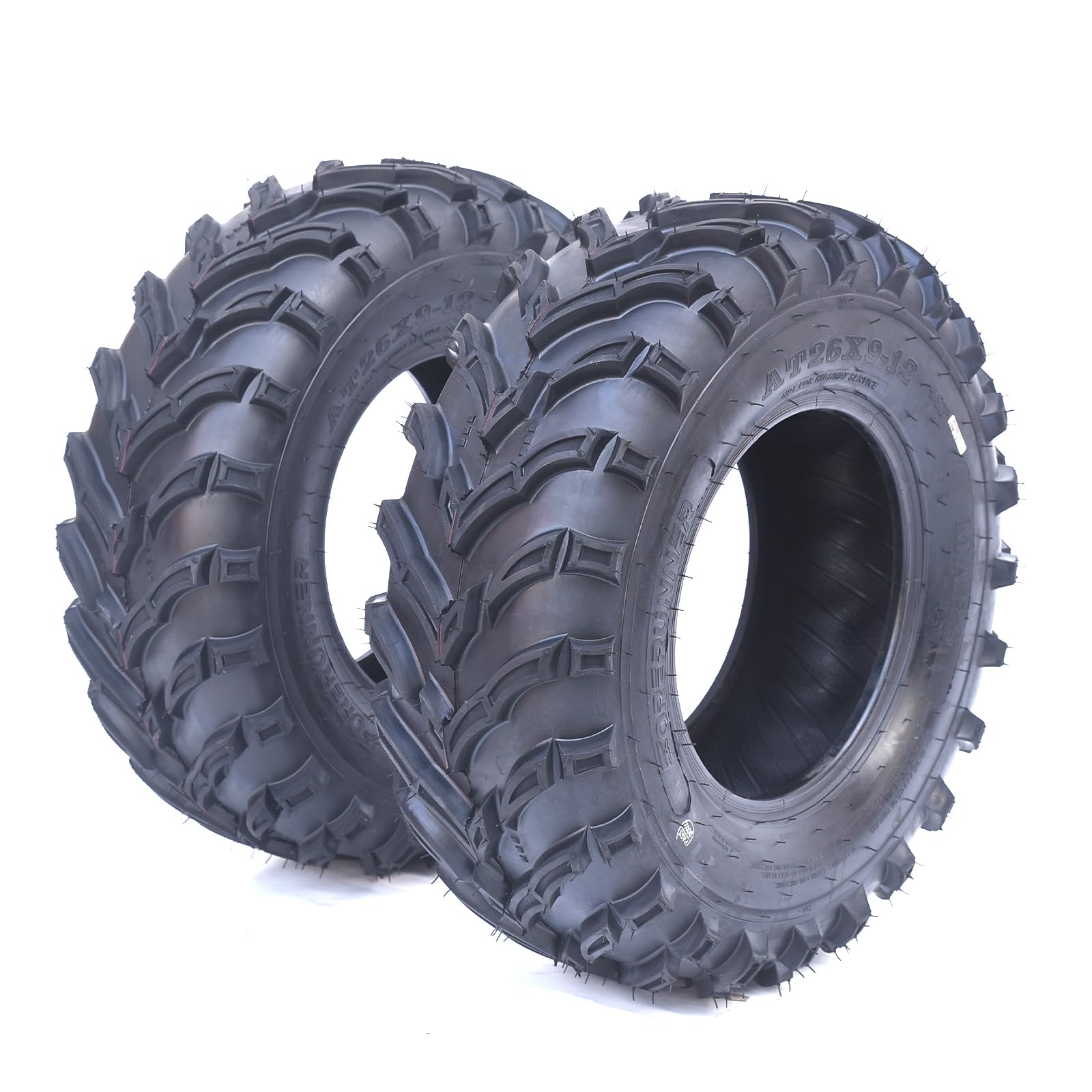 AT26x9-12-6PR TL MARS-A/B ATV Tires, 26x9-12-6PR All Terrain ATV UTV Off-Road Tires(Set of 2, Tubeless)