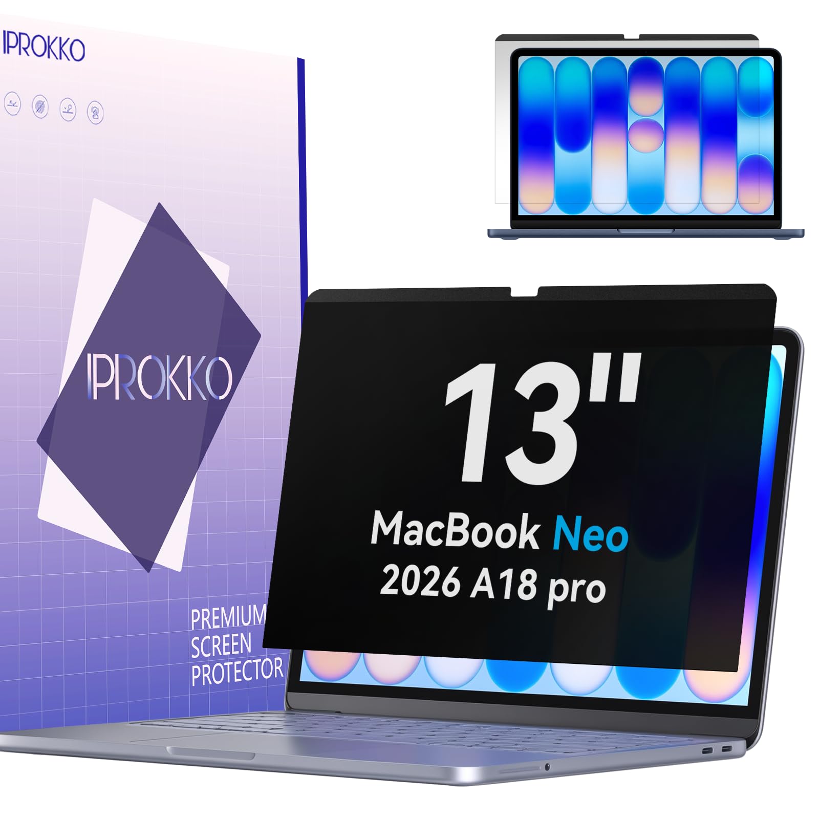 IPROKKO Magnetic Privacy Screen Designed for 2026 MacBook Neo 13-Inch
